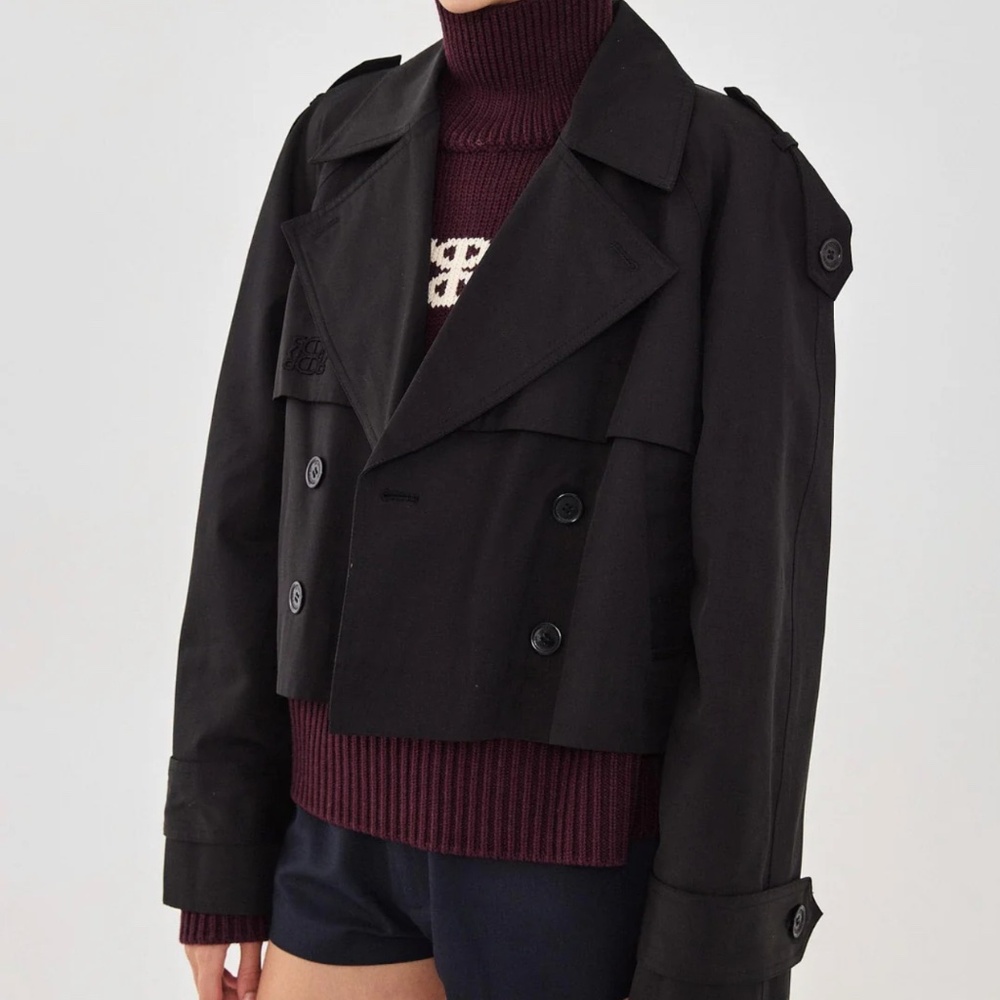 Black Double-Breasted Trench Coat